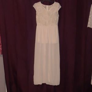 NWOT Light Pink Lace Maxi-mini Dress